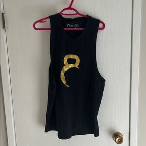 136. ZYIA Active Black Tank with Gold Graphic